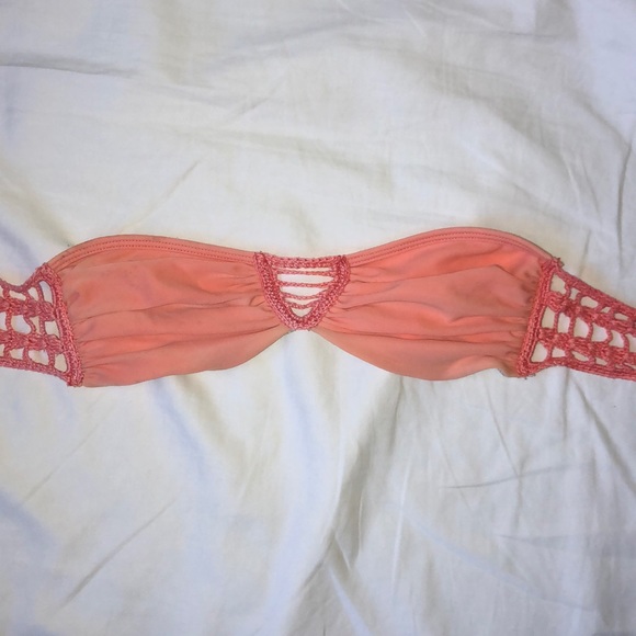 acacia buenos aires bandeau bikini top in peach - Picture 1 of 6